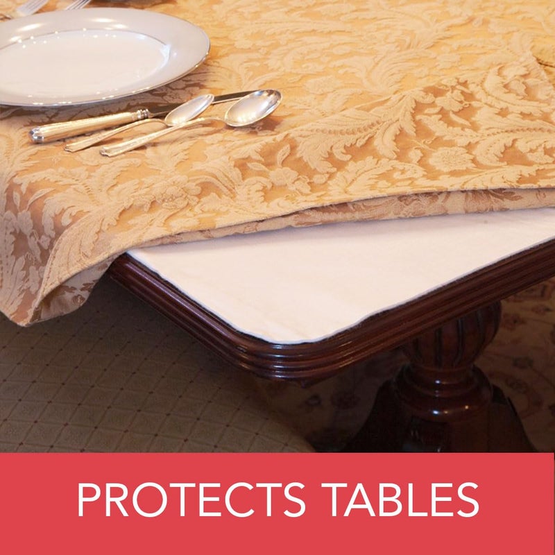 LAMINET - Deluxe Cushioned Heavy-Duty Table Pad Protector for Dining Room Table - 70" x 90" Oblong Waterproof Vinyl Table Padding Under Tablecloth Cover for Rectangular Square Tables - Image 3
